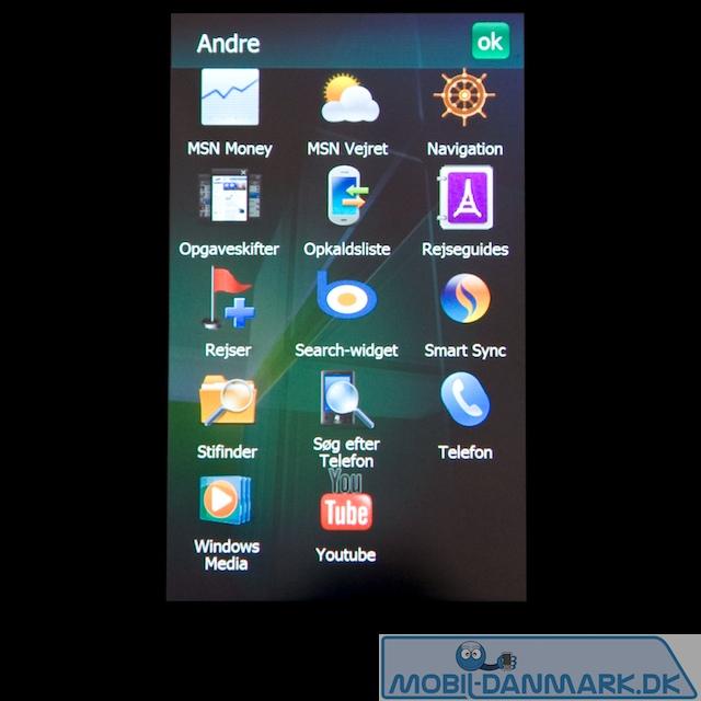 Windows Mobile 6.5's nederste del