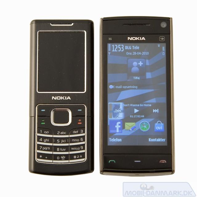 Nokia 6500 Classic ved siden af X6