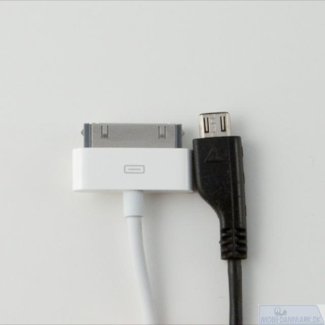 Apple-stik i forhold til et microUSB
