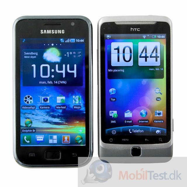 Samsung Galaxy S ved siden Desire Z