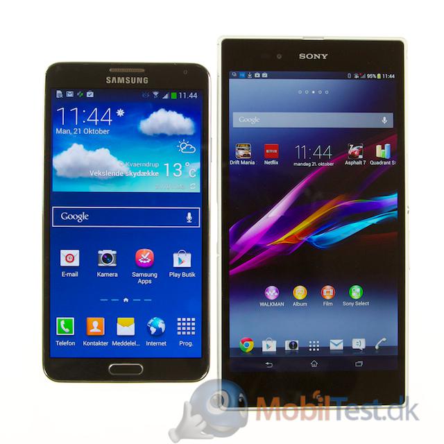 Galaxy Note 3 og Xperia Z Ultra