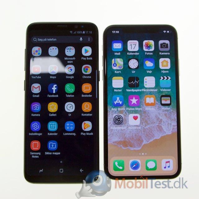 Samsung Galaxy S8 og iPhone X